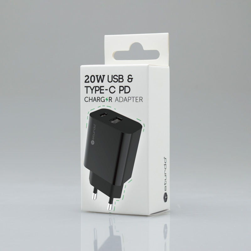 STURDO® Adapter 20W Type-C + 18W Quick Charge