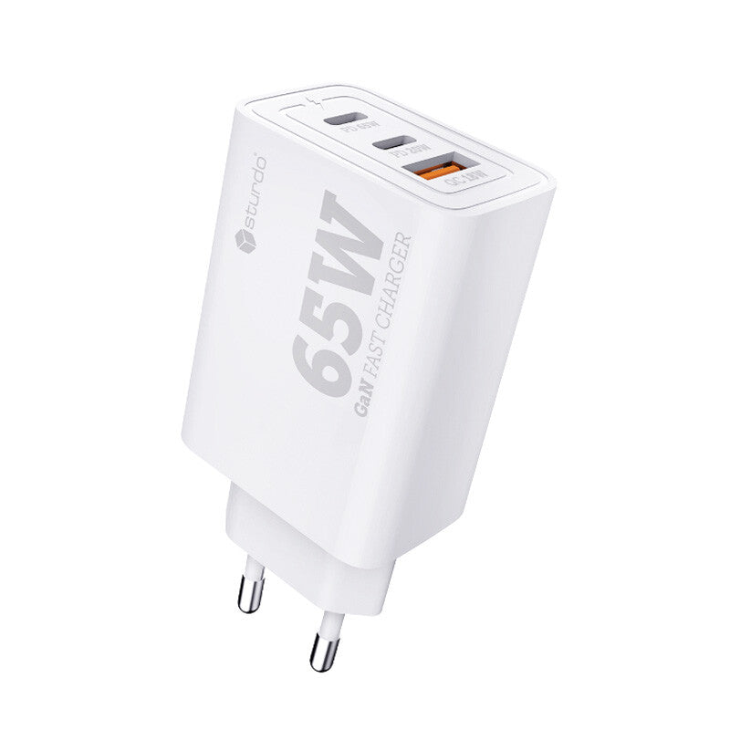 STURDO® Adapter 65W GaN 2x Type-C + QC 3.0