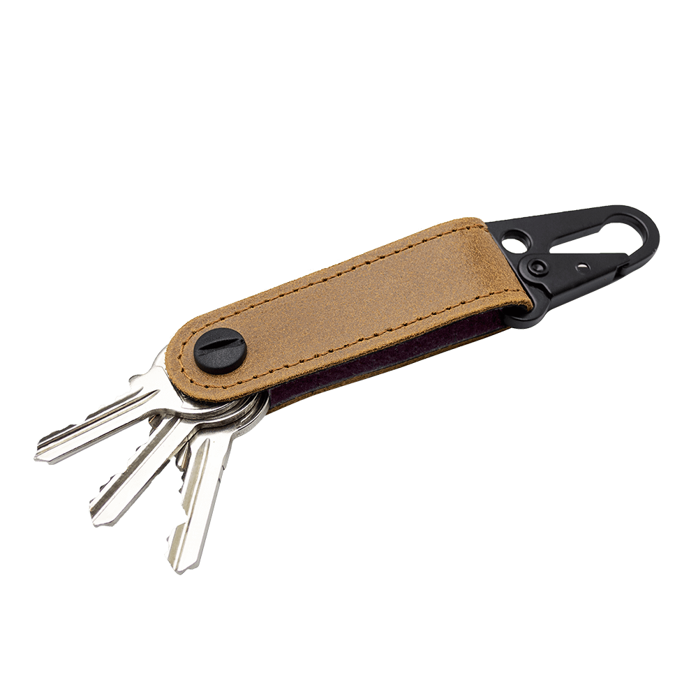 Leder-Schlüsselanhänger - SENFGELB