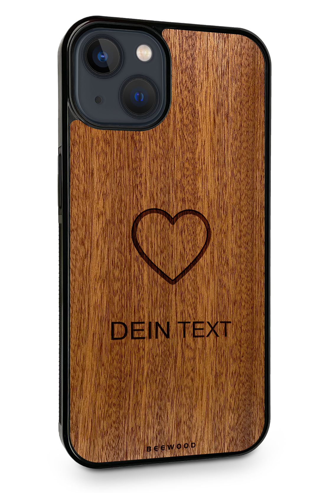 Holzhülle iPhone - BeeWood LOVE - MIT DEINEM TEXT