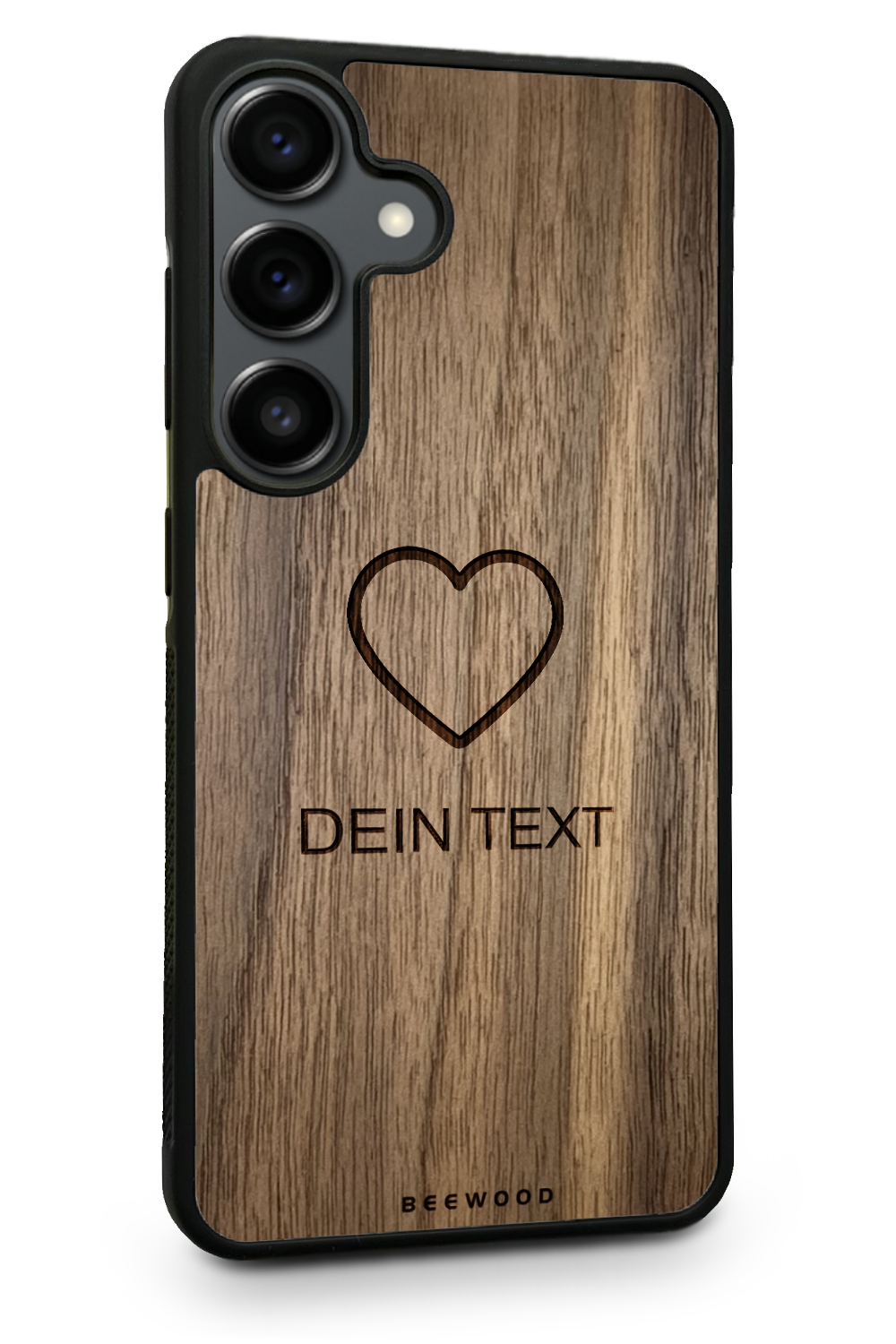 Holzhülle Samsung - BeeWood LOVE - MIT DEINEM TEXT