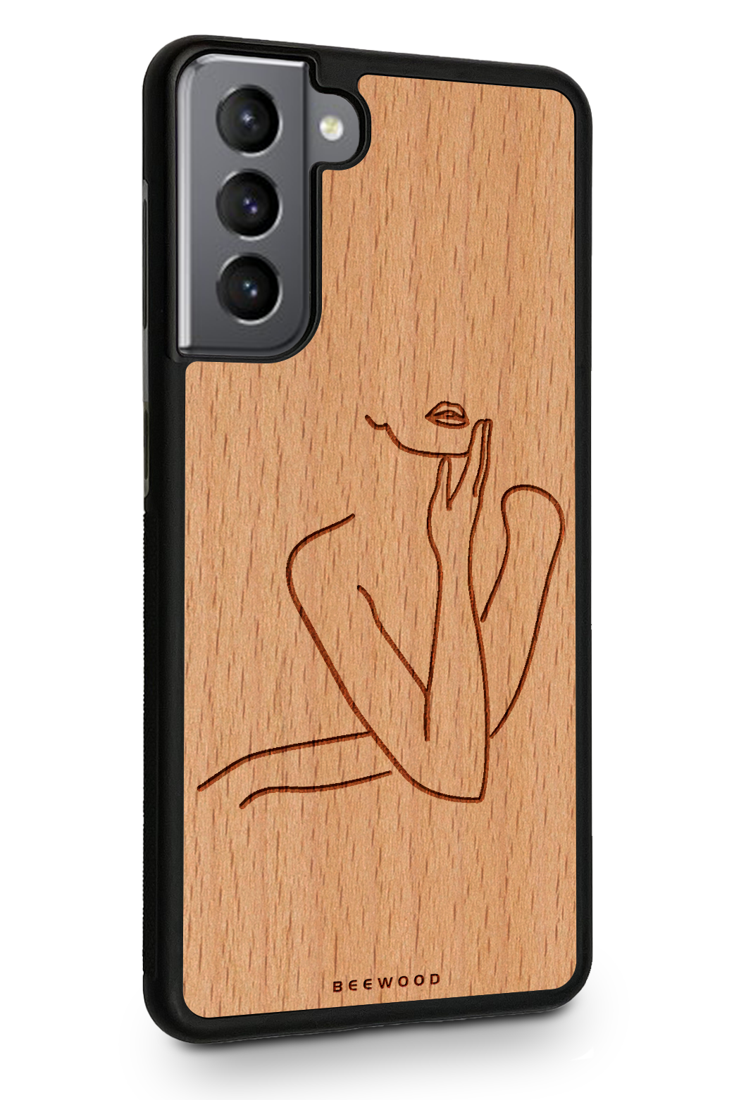 Holzhülle Samsung - BeeWood LADY SILHOUETTE