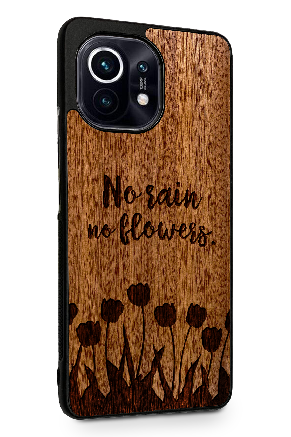 Holzhülle Xiaomi - BeeWood NO RAIN NO FLOWERS