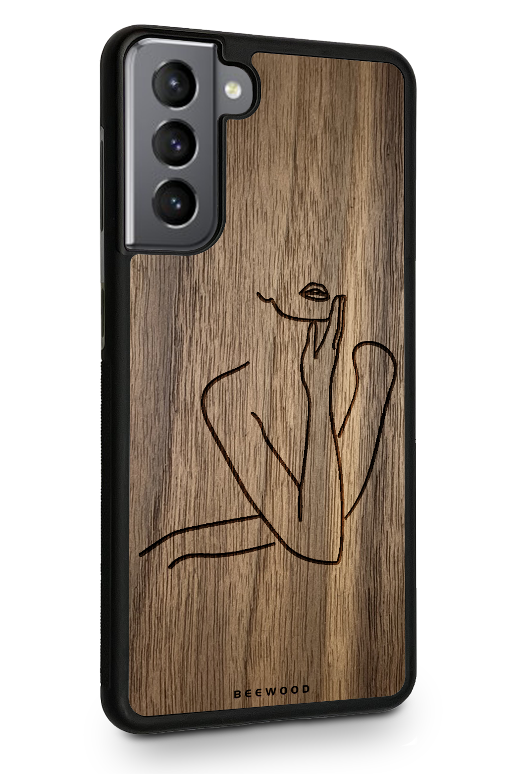 Holzhülle Samsung - BeeWood LADY SILHOUETTE