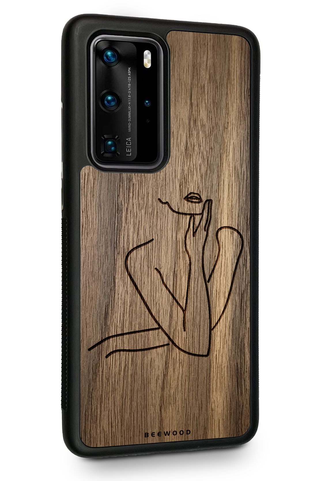 Holzhülle Huawei - BeeWood LADY SILHOUETTE