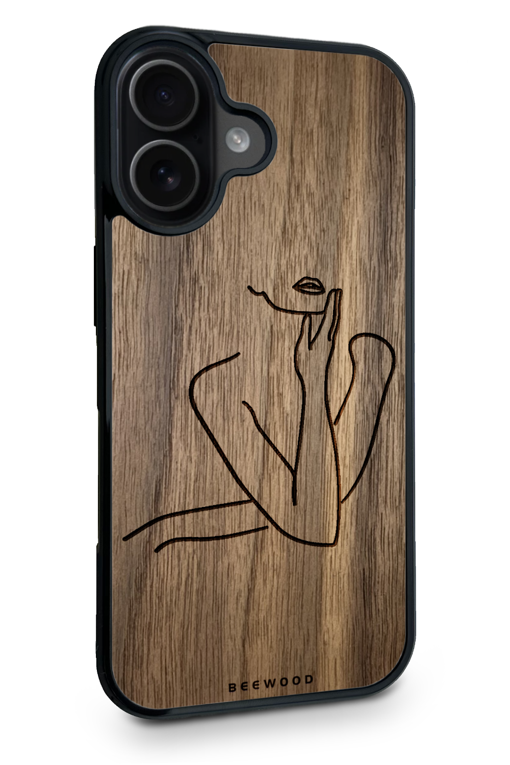 Holzhülle iPhone - BeeWood LADY SILHOUETTE